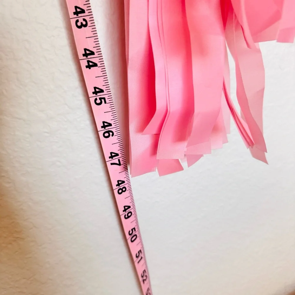 48” Set of 3 Elegant Pink & White Tassel Garland Streamers for Party, Wedding